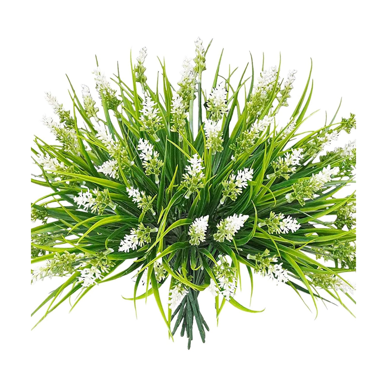 UV Resistant Realistic White Plastic Flowers Faux Plant / White-a / Set of 12