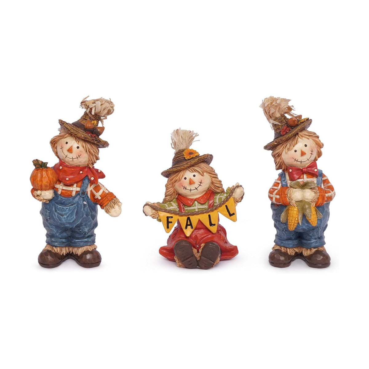 Fall Decorations for Home Scarecrow Decor Figurines Resin Tabletop Statue