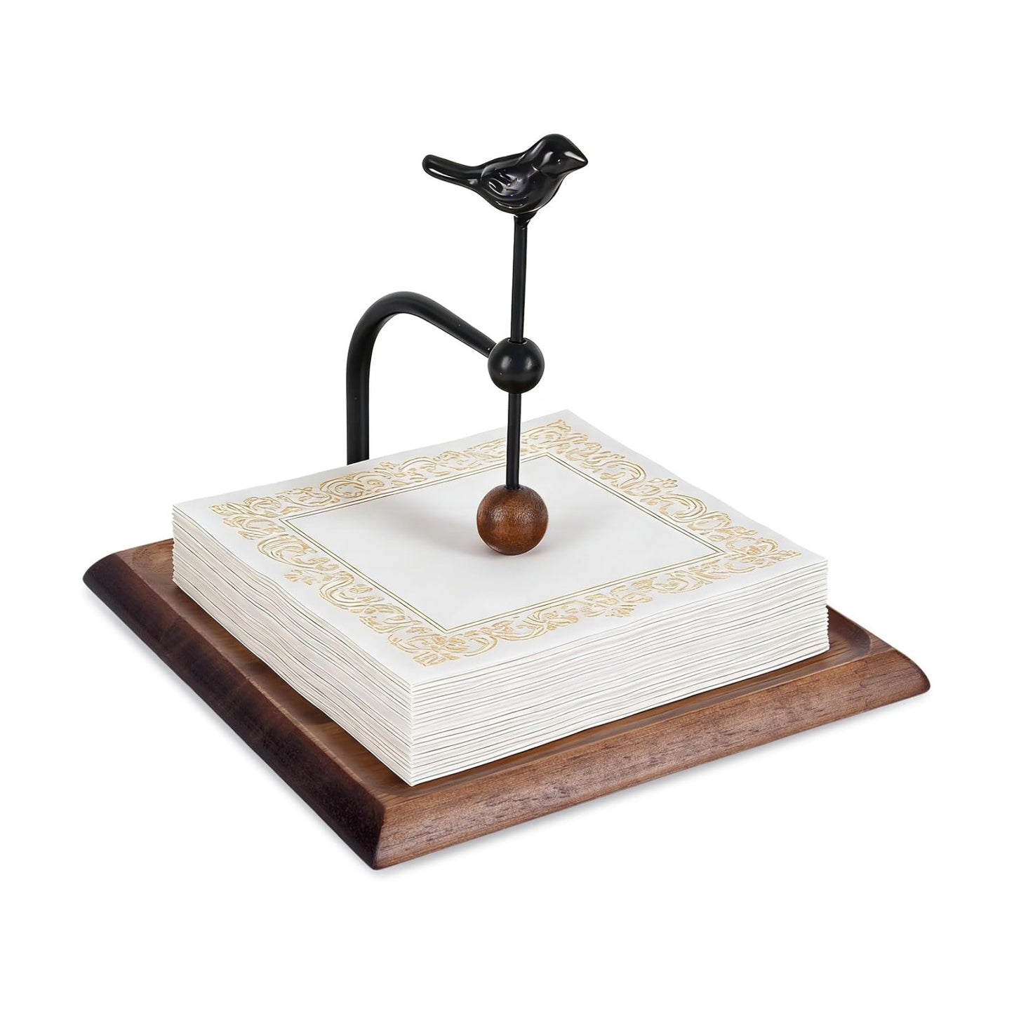 Wooden Napkin Holder / Black / 7.5 Inch