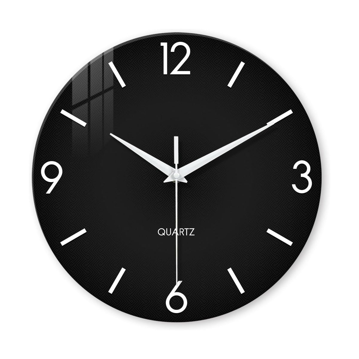 XFM Minimalist Wall Clocks Battery Operated 20 Inch Large Black | Silent Non-Ticking Modern Glass Simple Decorative for