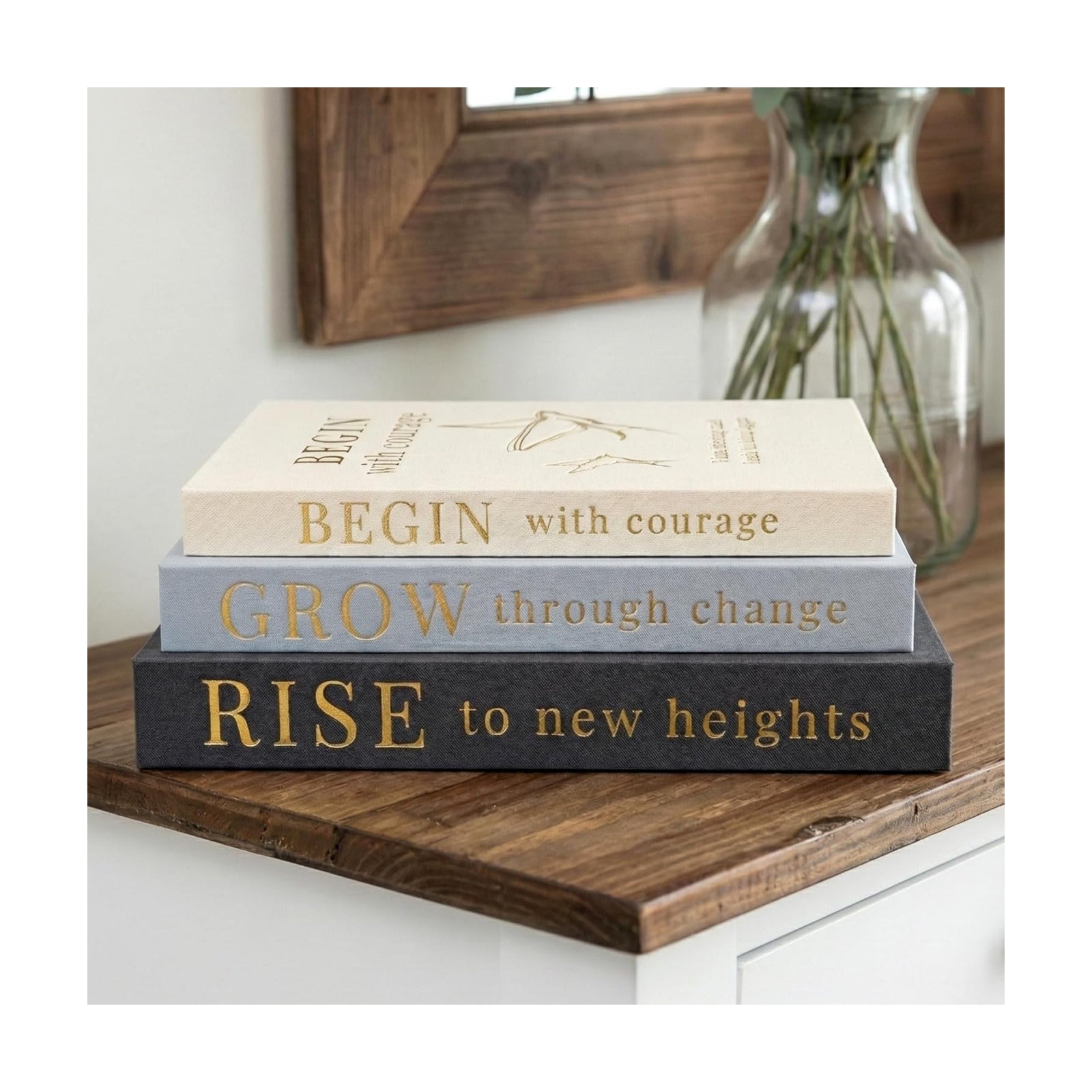Decorative Books / Coffee Table Books / Blue Tones - Blue, Blue/gray, and Beige / Set of 3