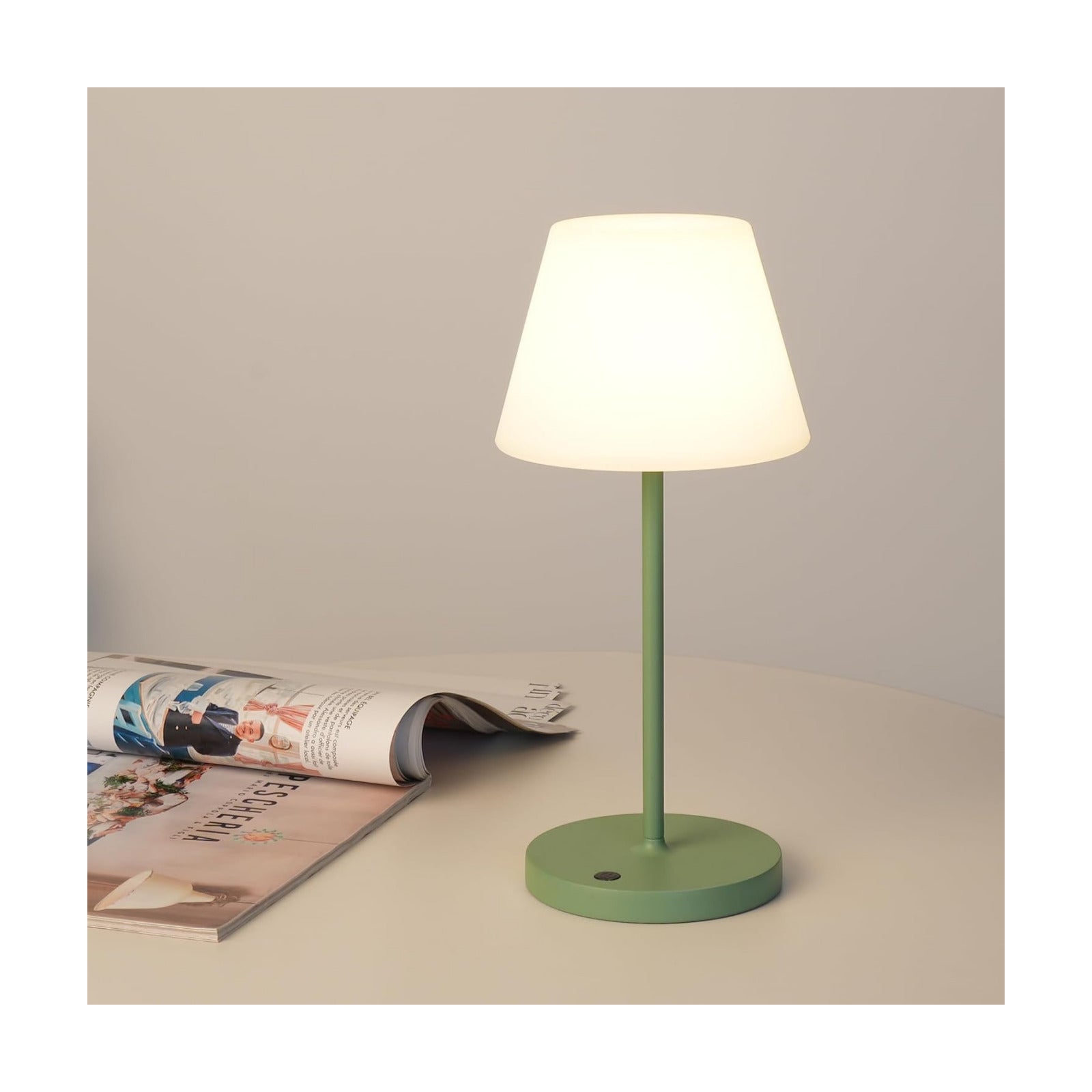WEILAILUX Small Outdoor Table Lamp, Shower Lamp Waterproof (Mini Green) | Original Design, Cordless Rechargeable