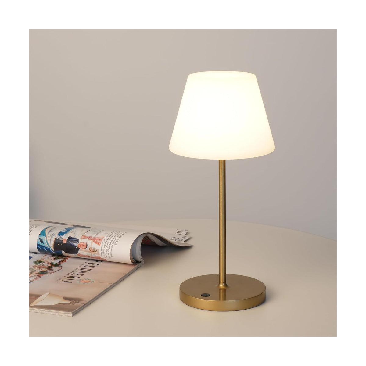 WEILAILUX Small Outdoor Table Lamp, Shower Lamp Waterproof (Mini Gold) | Original Design, Cordless Rechargeable