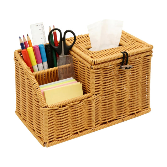 Square Tissue Box Cover / Brown