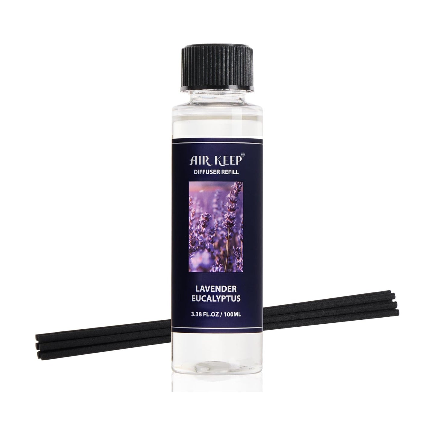 Airkeep Reed Diffuser Set,1.69 fl oz (50 ml) - Lavender Eucalyptus Oil Diffusers with 8 Reed Sticks,Home Fragrance Reed