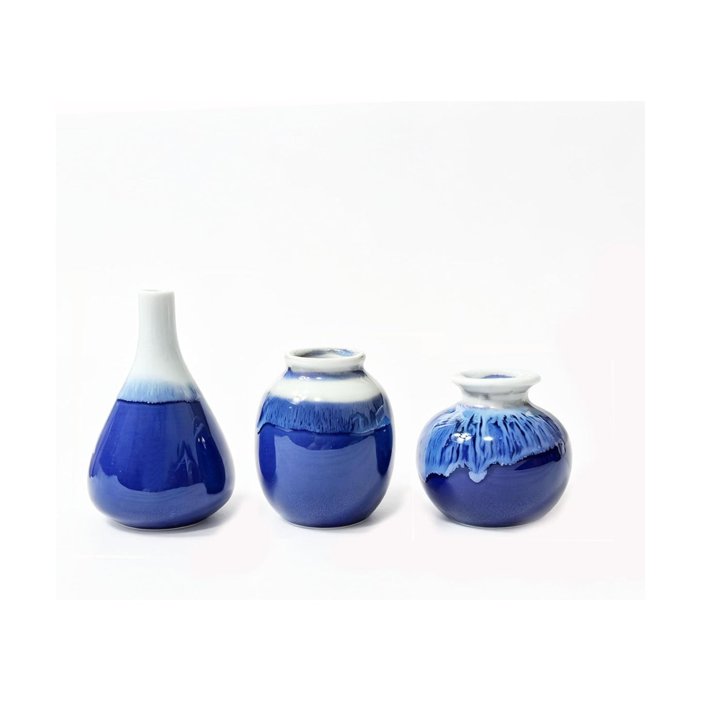Daittin 3-Piece Ceramic Vase Set / Navy Blue