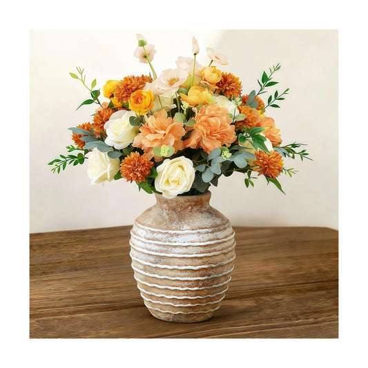 Ceramic Vase for Flowers / Terracotta Brown