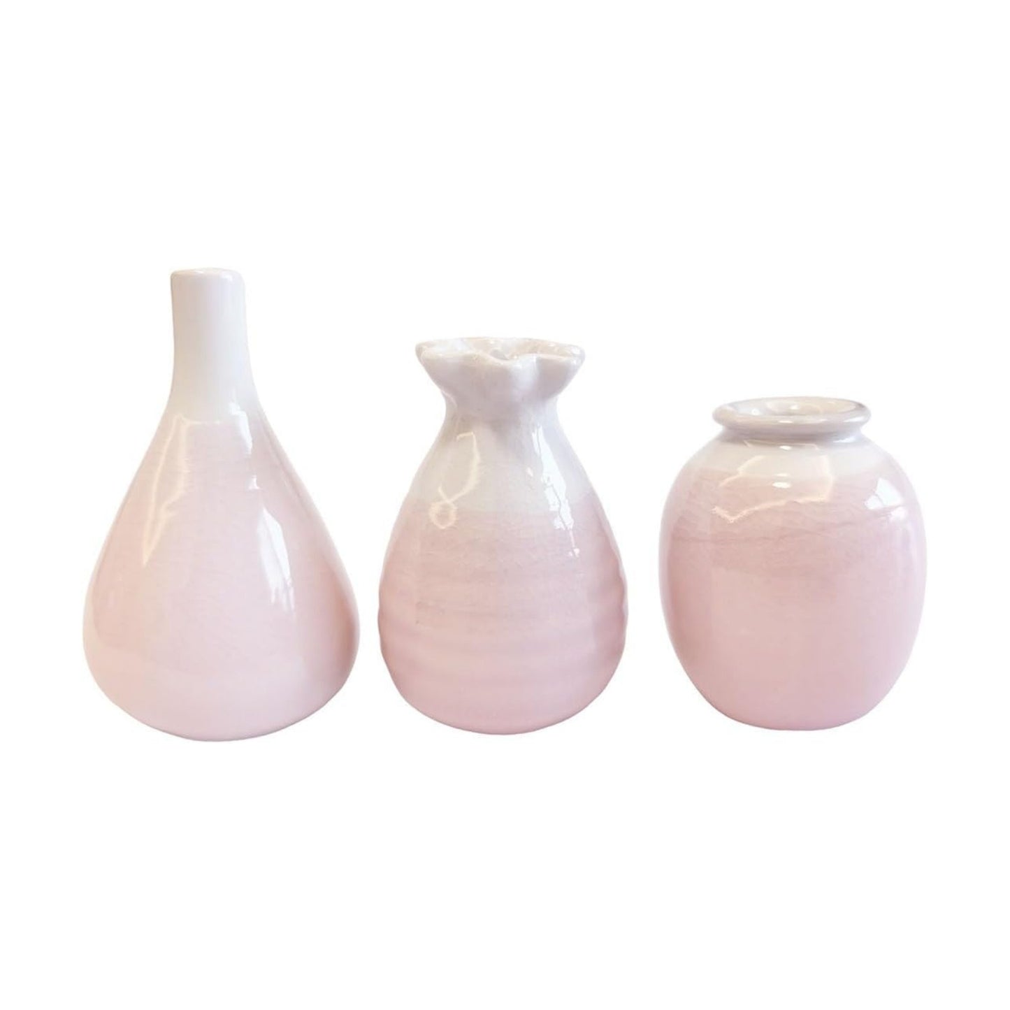 Daittin 3-Piece Ceramic Vase Set / Pink