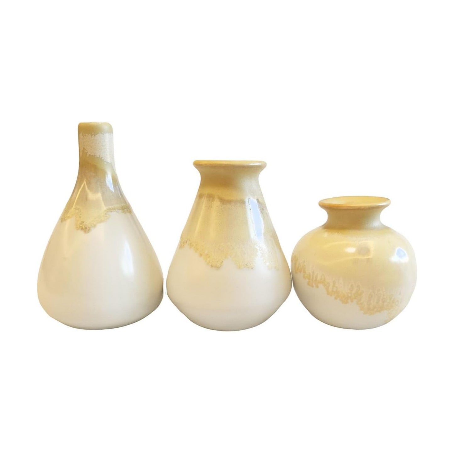 Daittin 3-Piece Ceramic Vase Set / Yellow