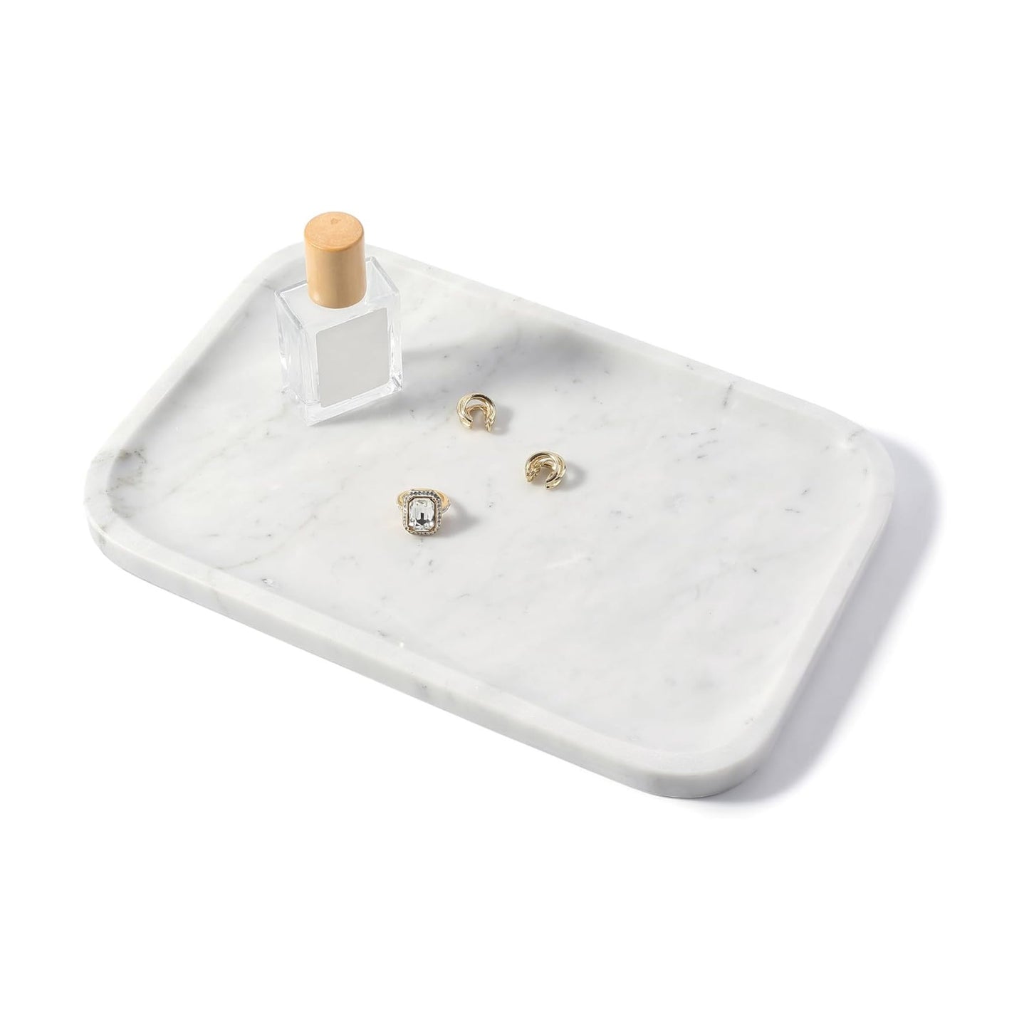 Marble Tray / Marble Vanity Tray for Countertop Bathroom Kitchen Dresser / Bianco Carrara / 12 x 8