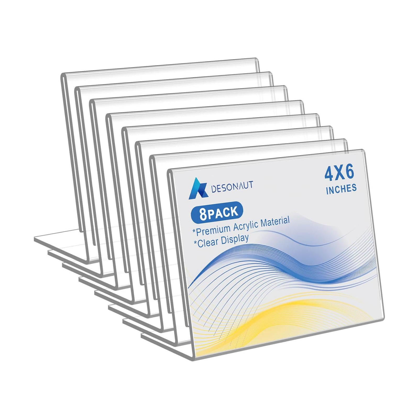 Slanted Back Acrylic Sign Holder / Clear / 6 x 4 / Set of 8