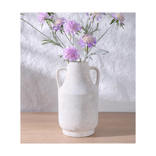 White Ceramic Flower Vase / 11inch Vintage White / 11 Inch