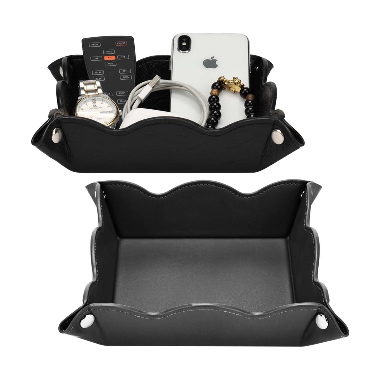 Valet Tray for Men Women / Black / Set of 2