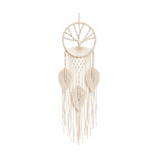 37" Long Vertical Boho Decor / White