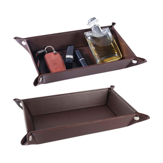Valet Tray for Men Women / Dark Brown Rectangle / Set of 2
