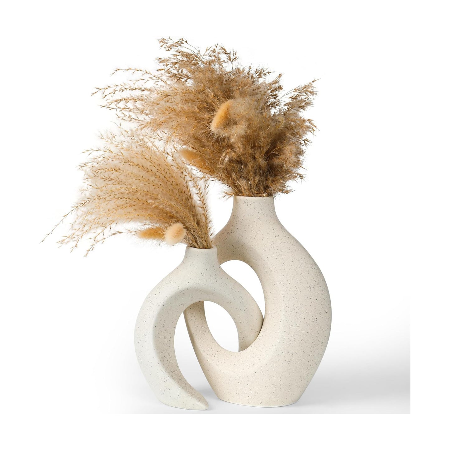 Elegant Donut Style Ceramic Vases / Set of 2