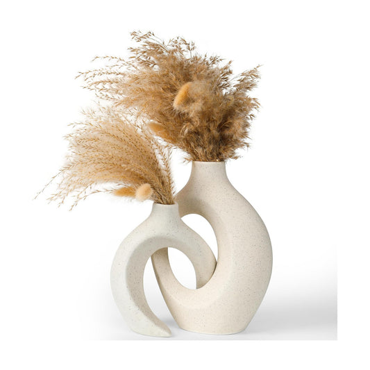 Elegant Donut Style Ceramic Vases / Set of 2