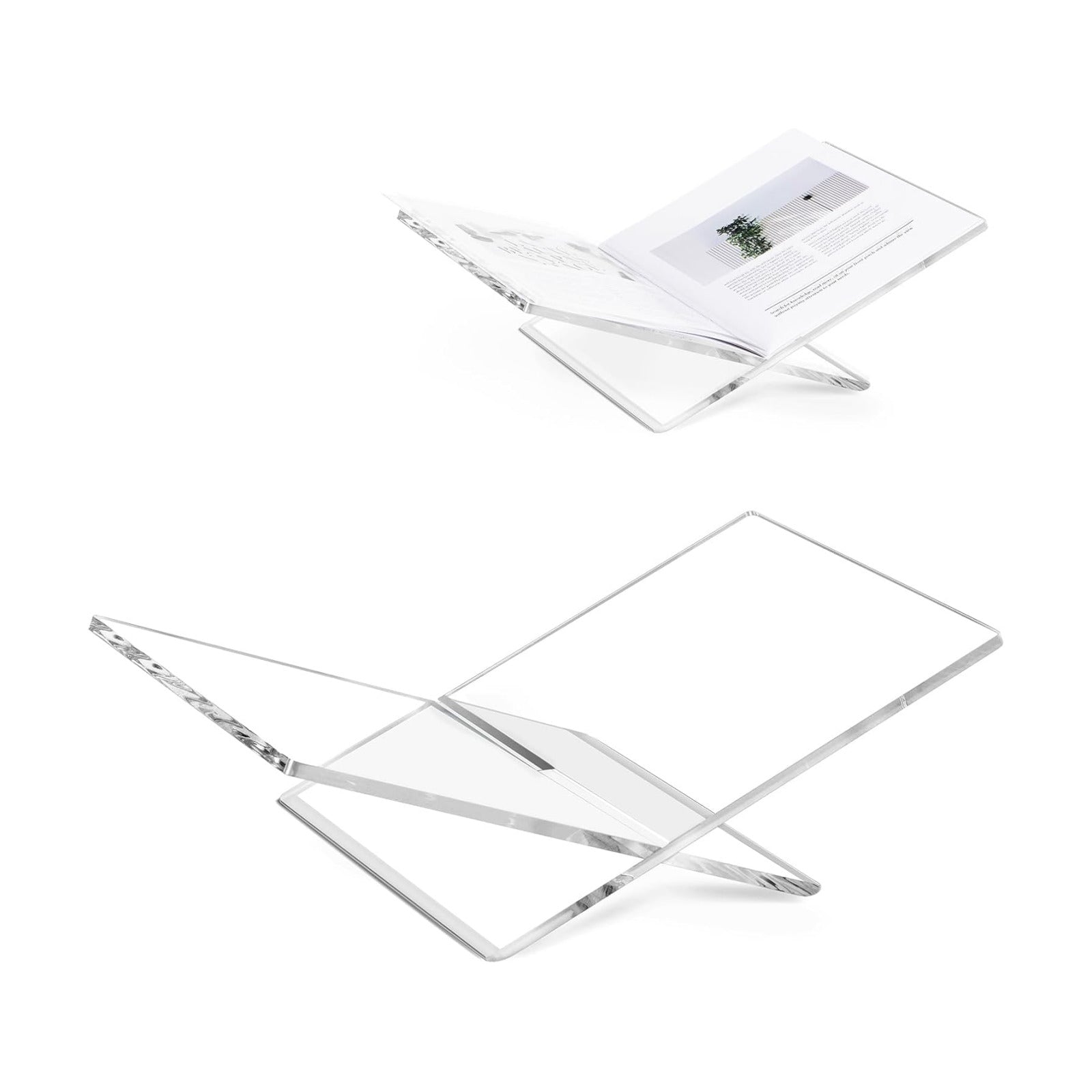 Acrylic Book Stands for Display / Clear / 15.8 x 9.5 x 4.3