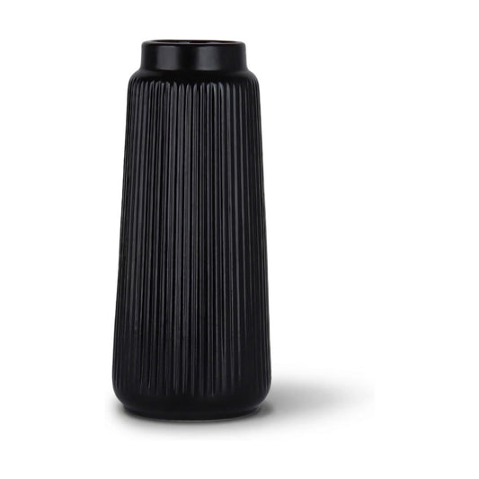 Ceramic Vase / Modern Tapered Decorative Vase / Black03 / Black / 8 Inch