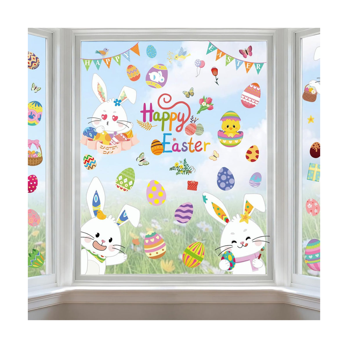 Holiday Window Clings for Home Decorations (Easter Party)