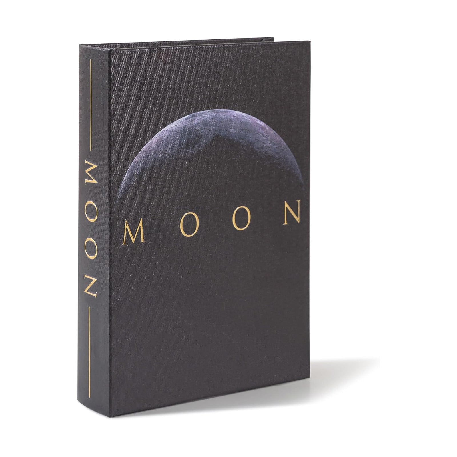 Faux Book Storage Box / Black Moon / 10 x 6.7 x 1.8