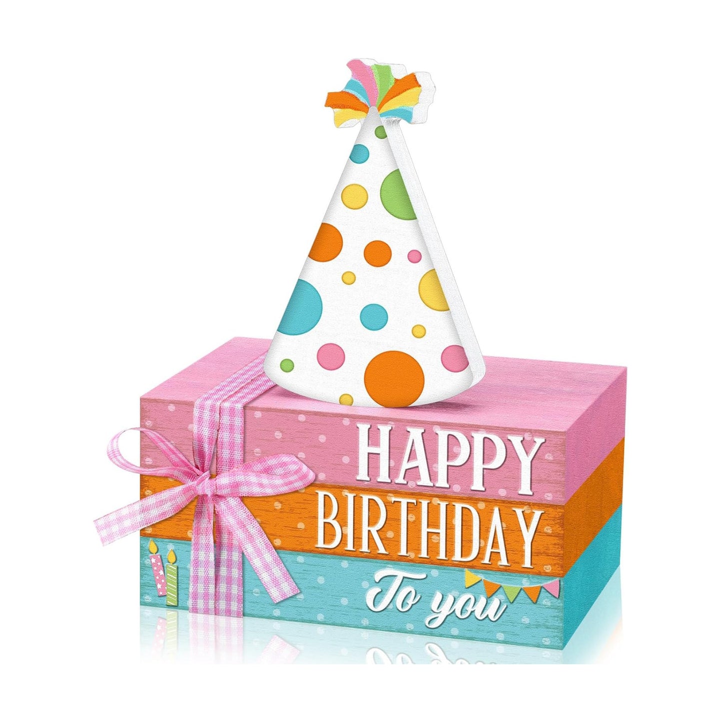 Wooden Book Stack Decor / Birthday / Set of 4