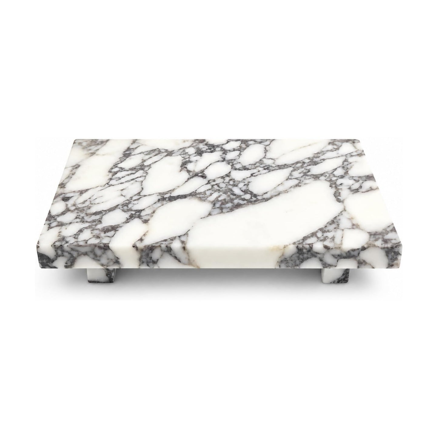 Stone Pedestal Tray for Perfume / Black, White, and Gray