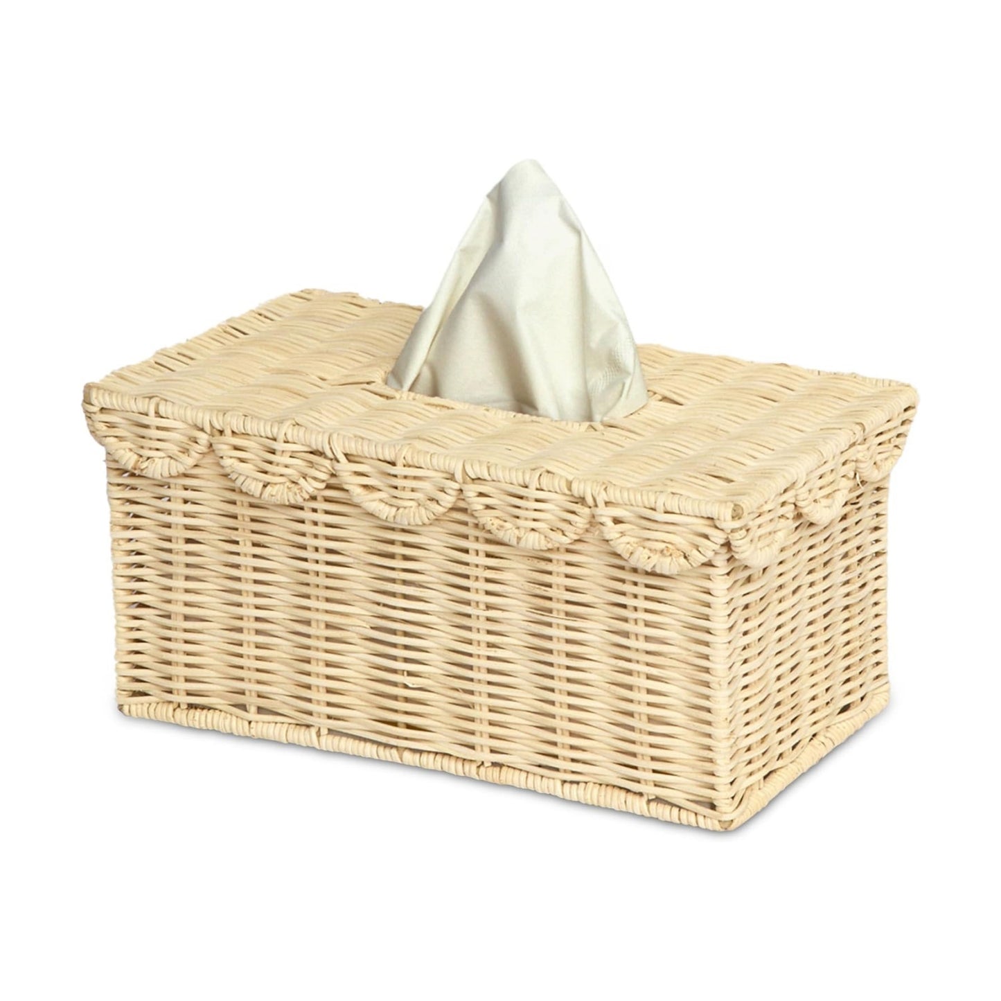 Rattan Tissue Box Cover Rectangle / Natural / 8.6 x 5 x 4