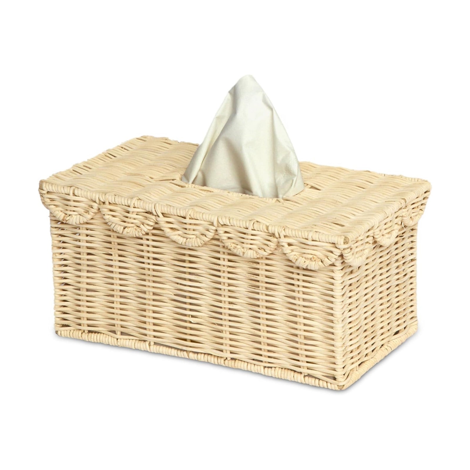 Rattan Tissue Box Cover Rectangle / Natural / 8.6 x 5 x 4