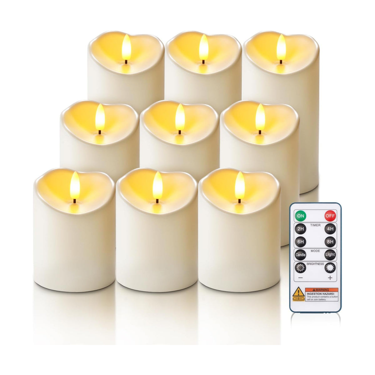 Homemory 9Pack Outdoor Waterproof Flameless Candles, LED Candles, Battery Operated Candles with Remote and Timers