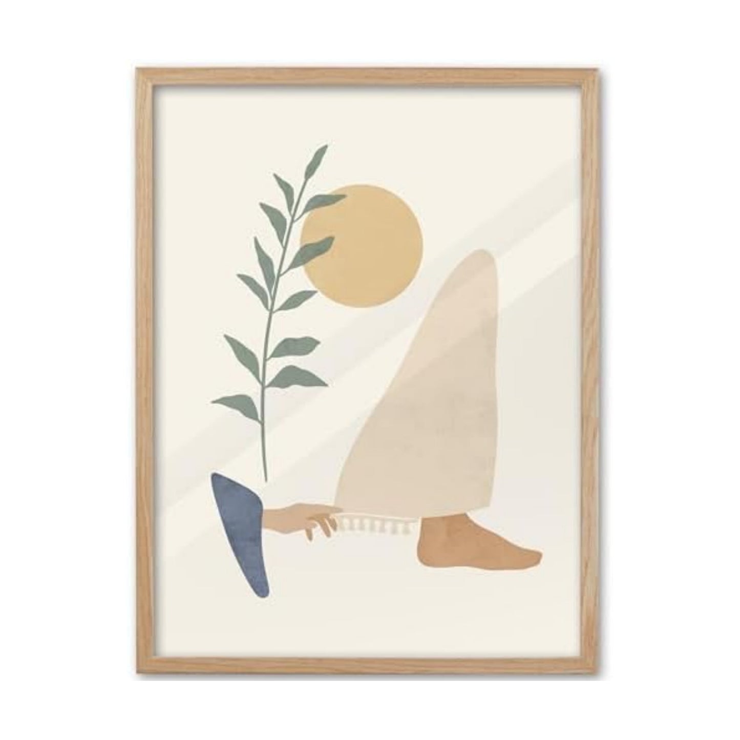 KensTro 12x16 Oak Framed Woman Touches Jesus' Robe Boho Christian Wall Art
