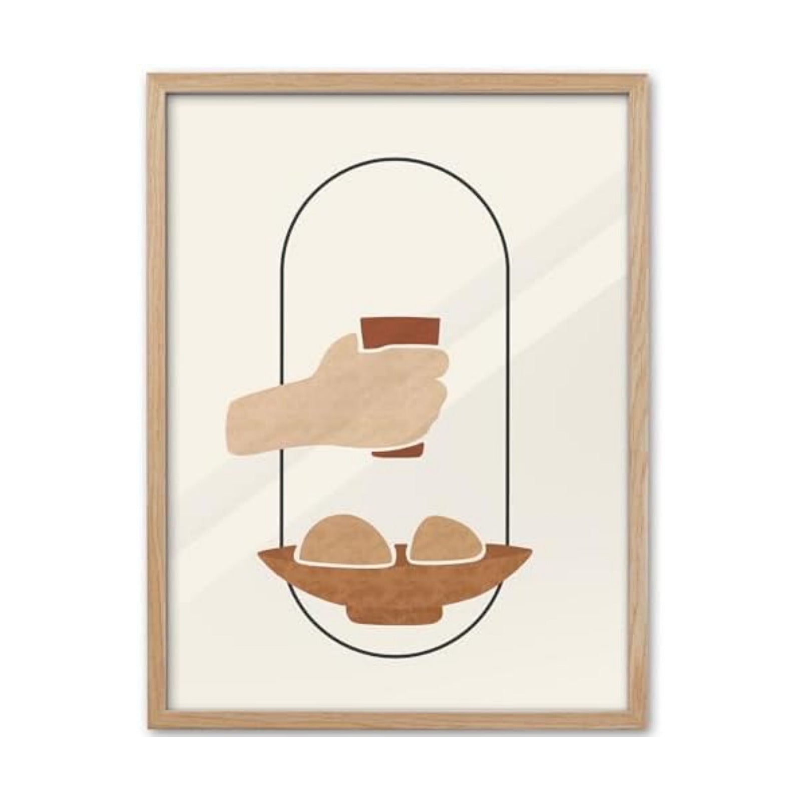 KensTro 12x16 Oak Framed Holy Communion Christian Wall Art