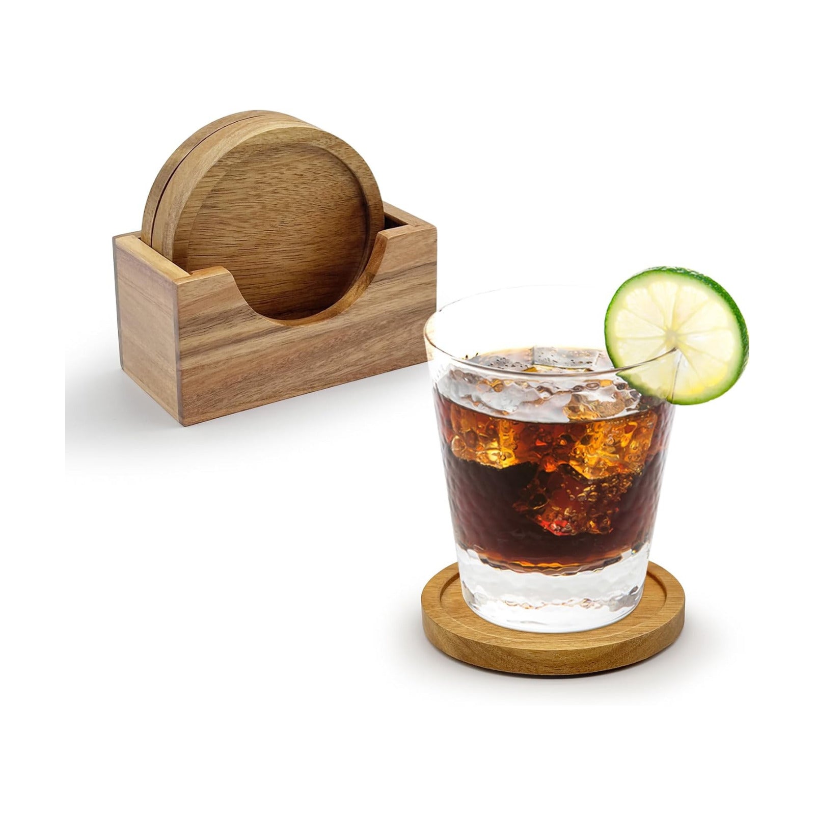 Holder / Acacia Wood Coaster / Set of 4