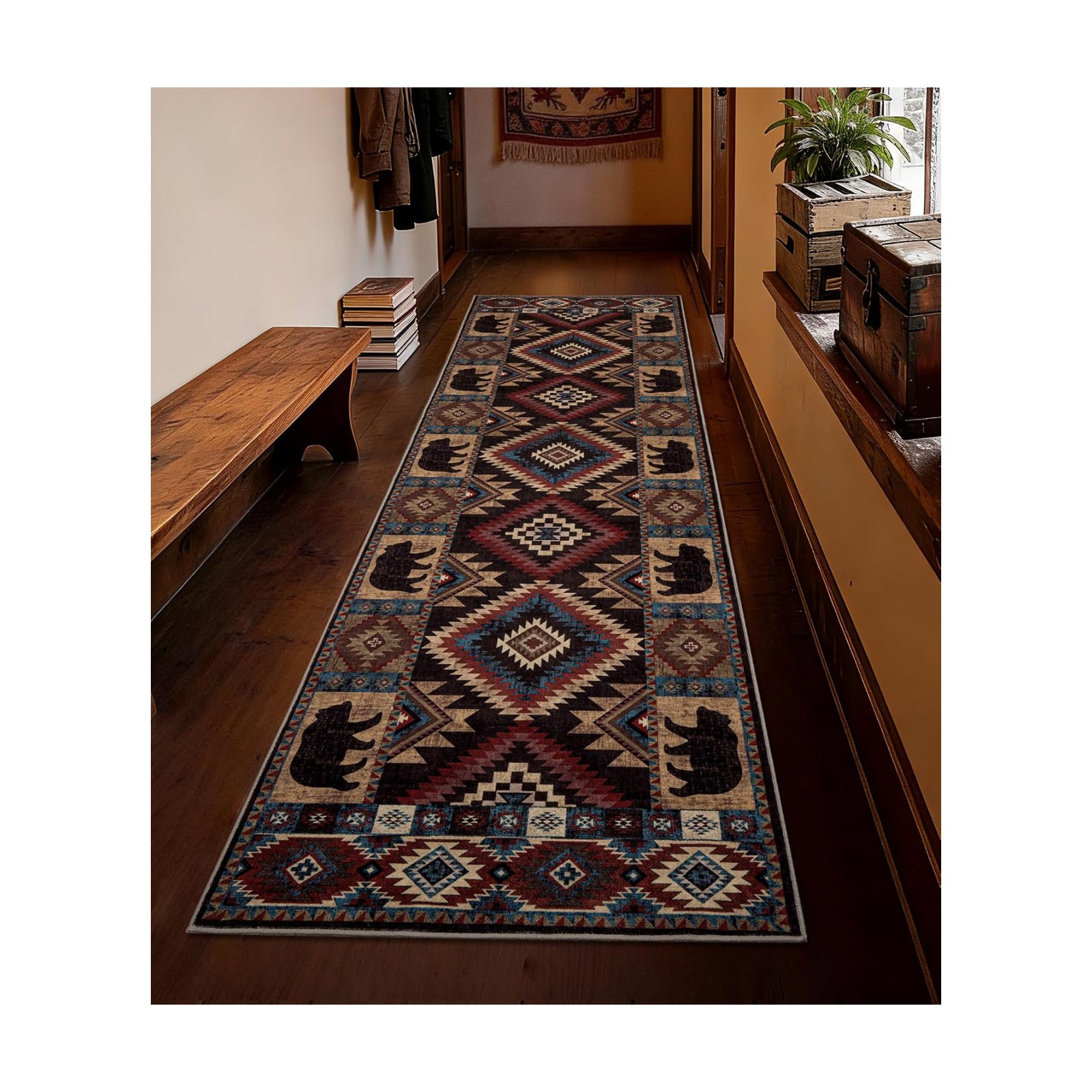 YIHOUSE Washable Western Cabin Runner Rug 2'8''x8 Hallway