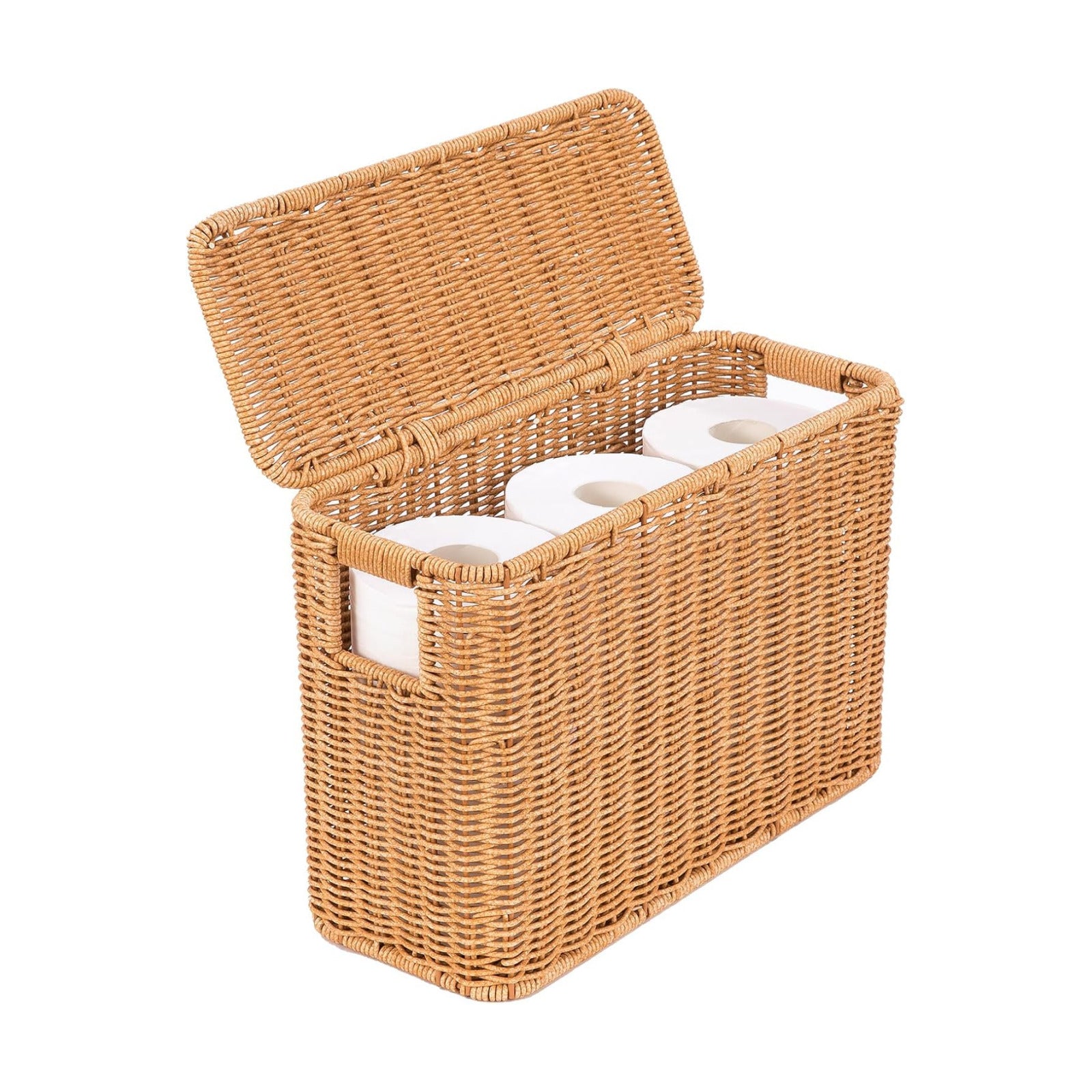 Decorative Poly Rattan Wicker Storage Bin