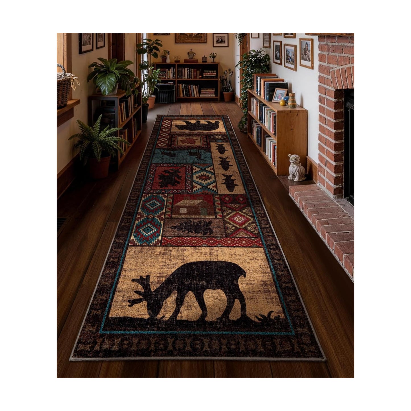 YIHOUSE Washable Rustic Cabin Runner Rug 2'8''x8 Hallway