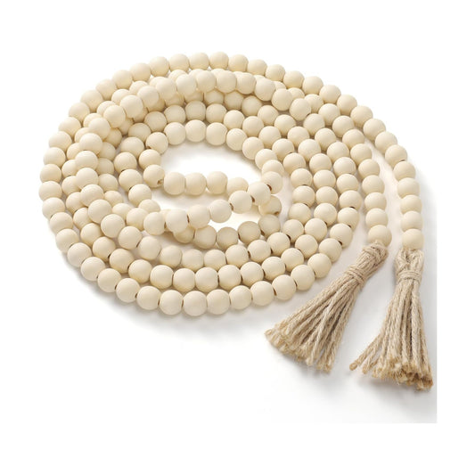 Wooden Bead Garland / Natural Wood Color