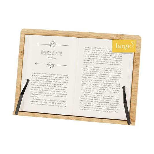Book Stand, Large Book Holder for Reading Hands Free, Cookbook Stand | Perfect for recipe book, document, textbook