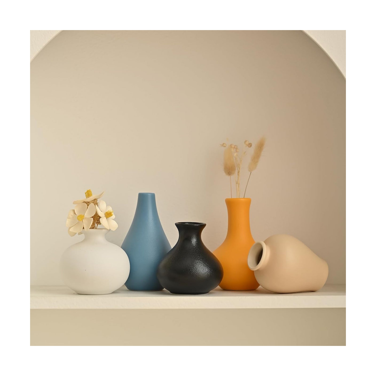 Ceramic Vase / Flowers / Colorful / Set of 5