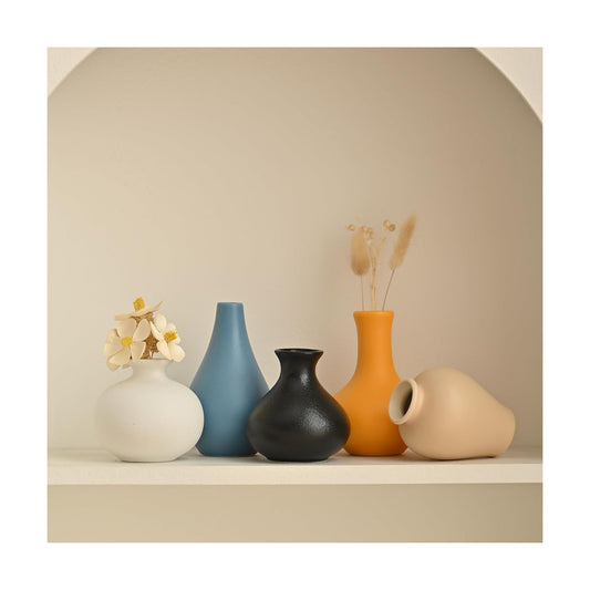 Ceramic Vase / Flowers / Colorful / Set of 5
