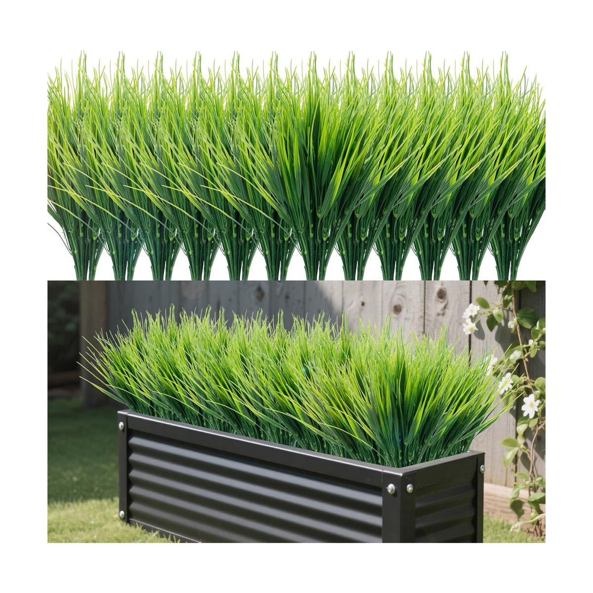 48 Bundles Fake Grass Plants Outdoor Fake Wheat Grass Greenery Stems