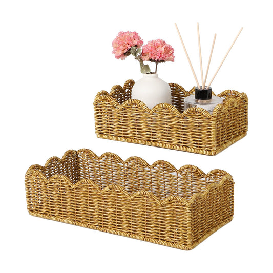 Scalloped Toilet Paper Basket / Set of 2