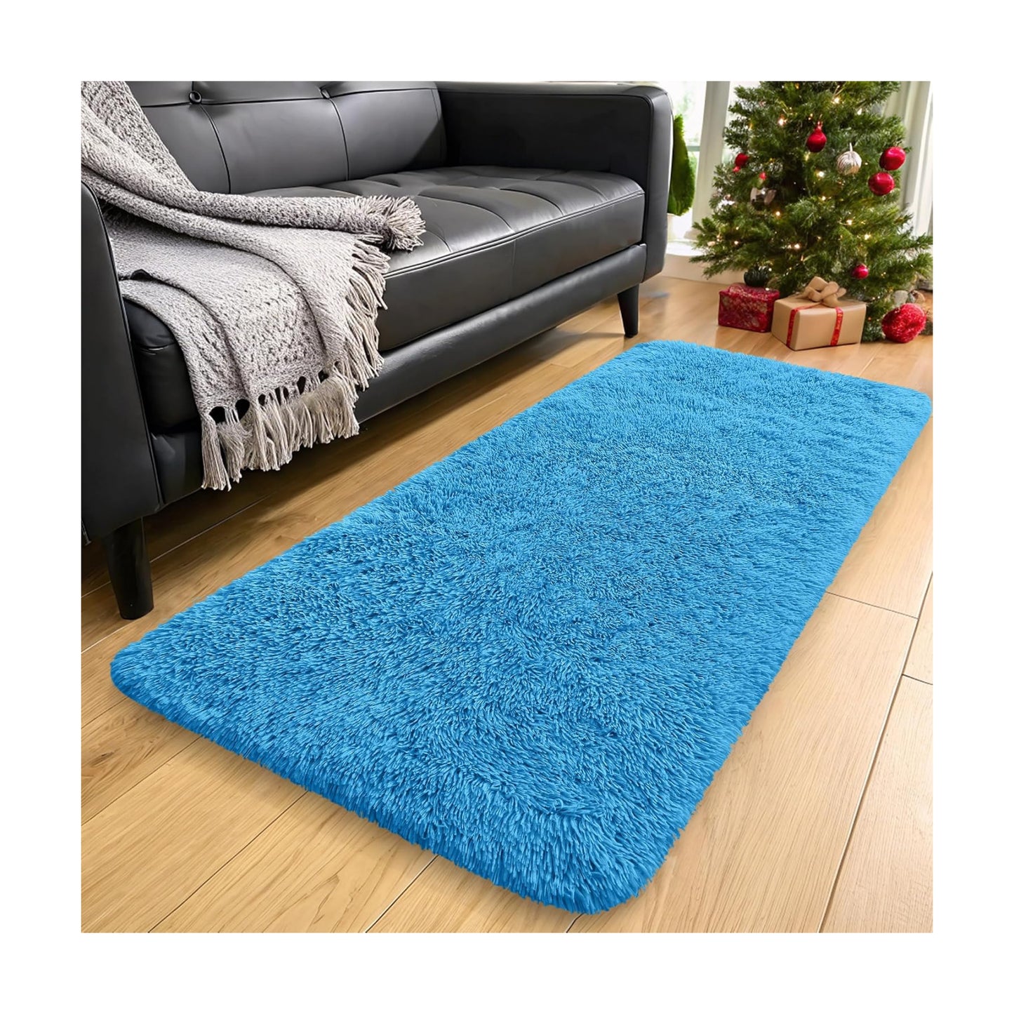OLANLY 2x4 Machine Washable Runner Rugs for Hallway, Soft Fluffy Shaggy Bedside Rugs for Bedroom, Living Room, Indoor