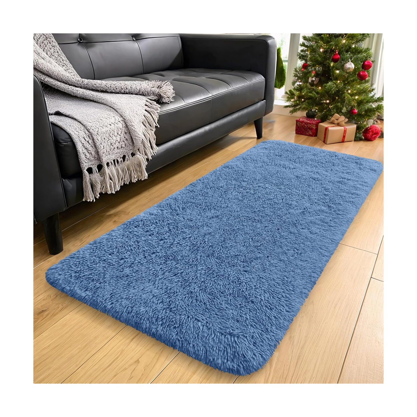 OLANLY 2x4 Machine Washable Runner Rugs for Hallway, Soft Fluffy Shaggy Bedside Rugs for Bedroom, Living Room, Indoor