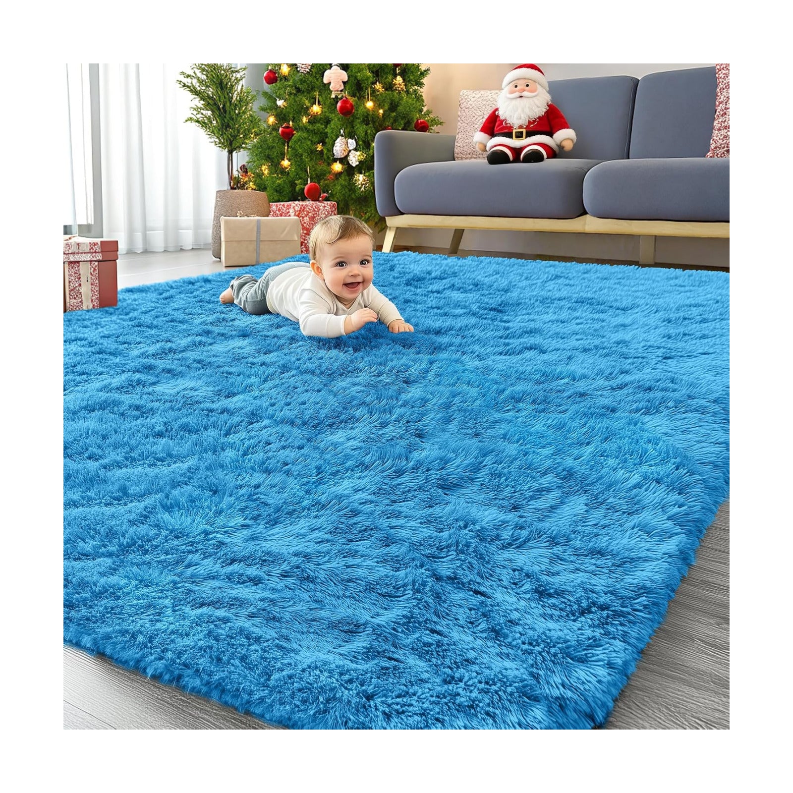 OLANLY 6x9 Machine Washable Large Area Rugs for Living Room, Bedroom, Soft Fluffy Shaggy Bedside Rug, Indoor Floor
