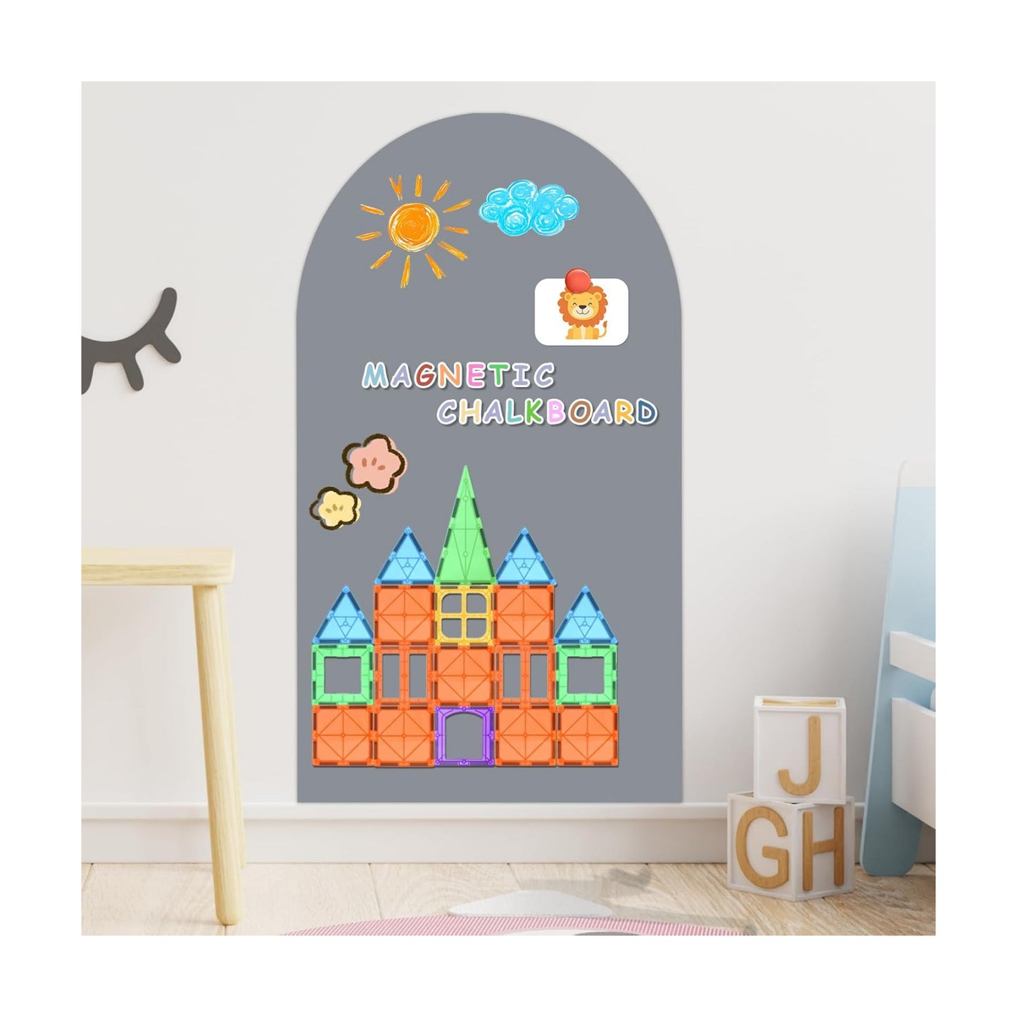 Arch Chalkboard Wall Sticker for Kids / Grey / 16 x 40