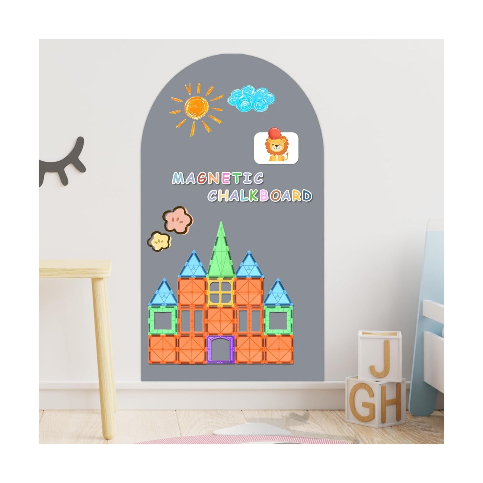 Arch Chalkboard Wall Sticker for Kids / Grey / 16 x 40