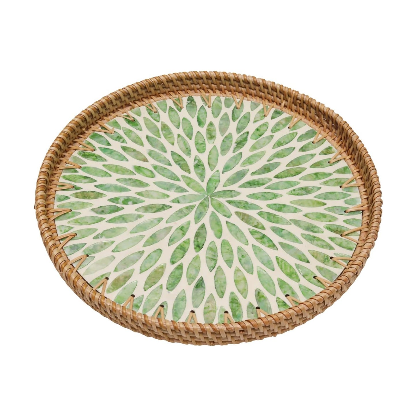 Round Rattan Tray / Leaf