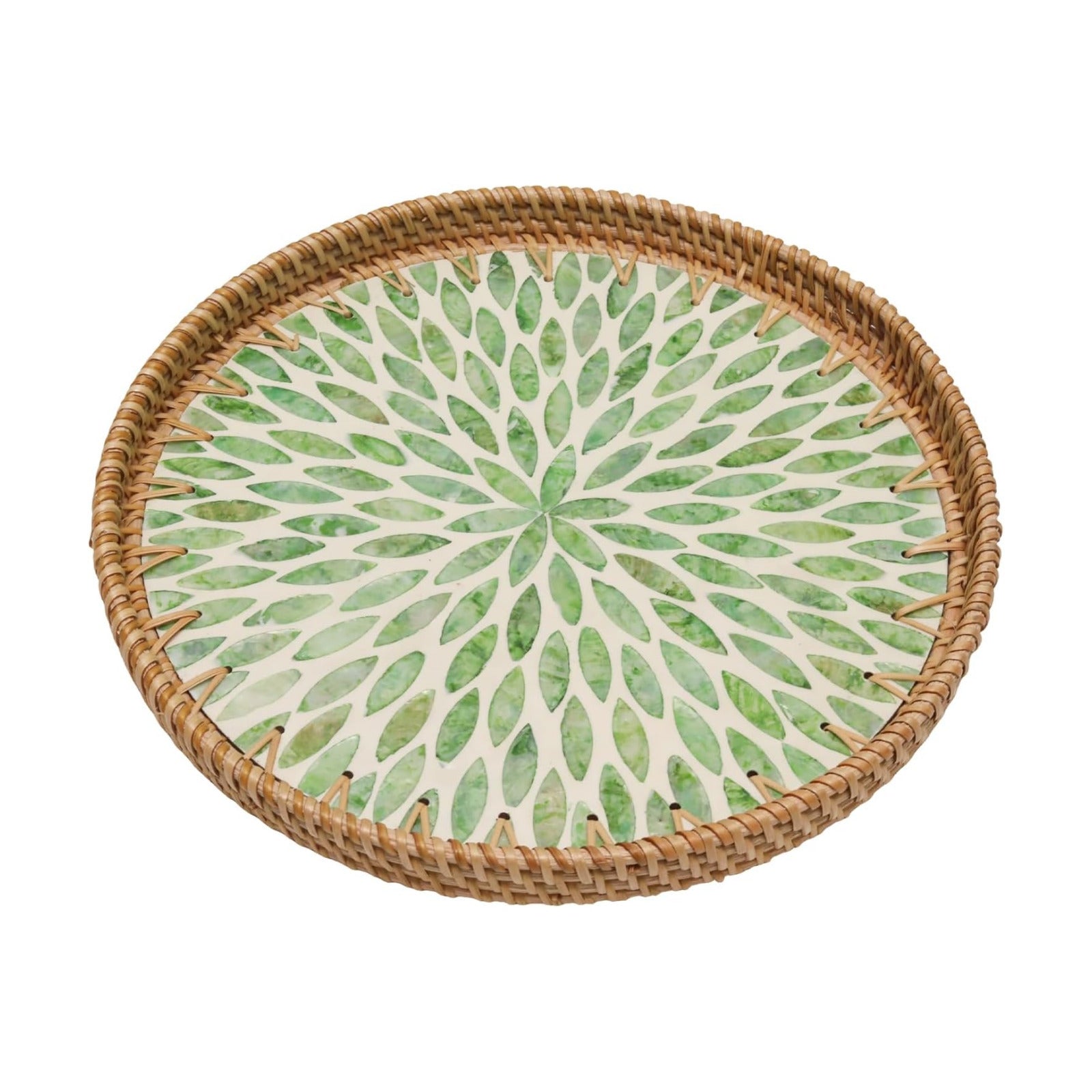 Round Rattan Tray / Leaf
