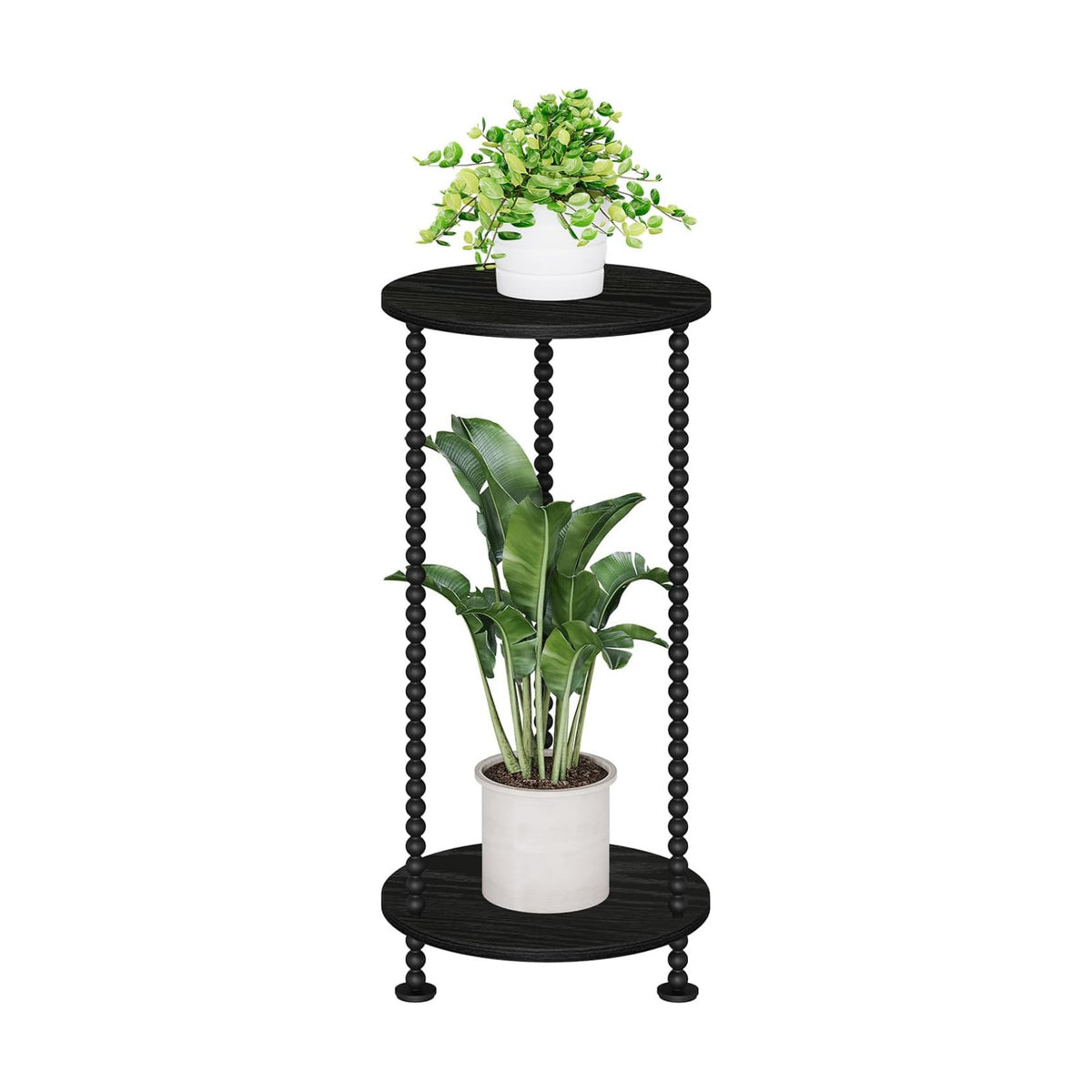 YINMIT Plant Stand Indoor, 2 Tier Small Plant Stand with Metal Spindle Leg | Narrow Corner Plant Table for Living Room